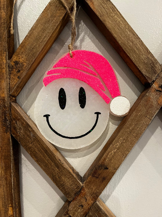 Hot Pink Santa Smiley