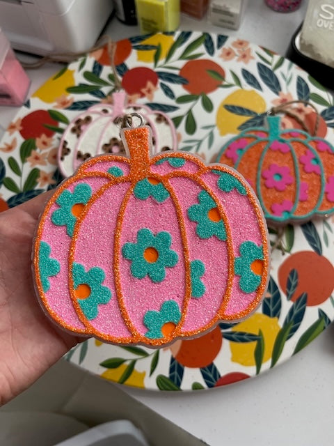 Floral Pumpkin_Teal/Orange