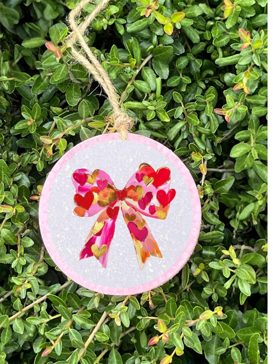 Watercolor Coquette Heart Patterned Freshie