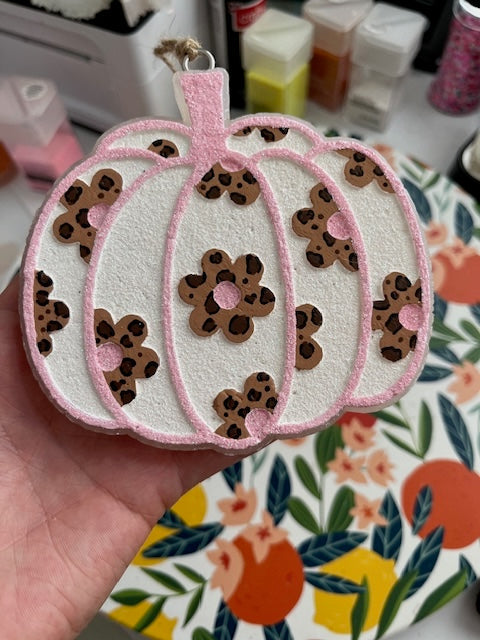 Floral White Leopard Pumpkin